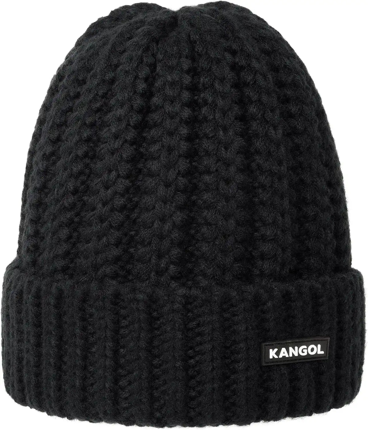Kangol Label Chunky Beanie Pull-On Black One Size
