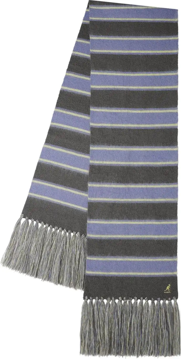 Kangol Fuzzy Stripe Scarf Scarves Grounding Grey One Size